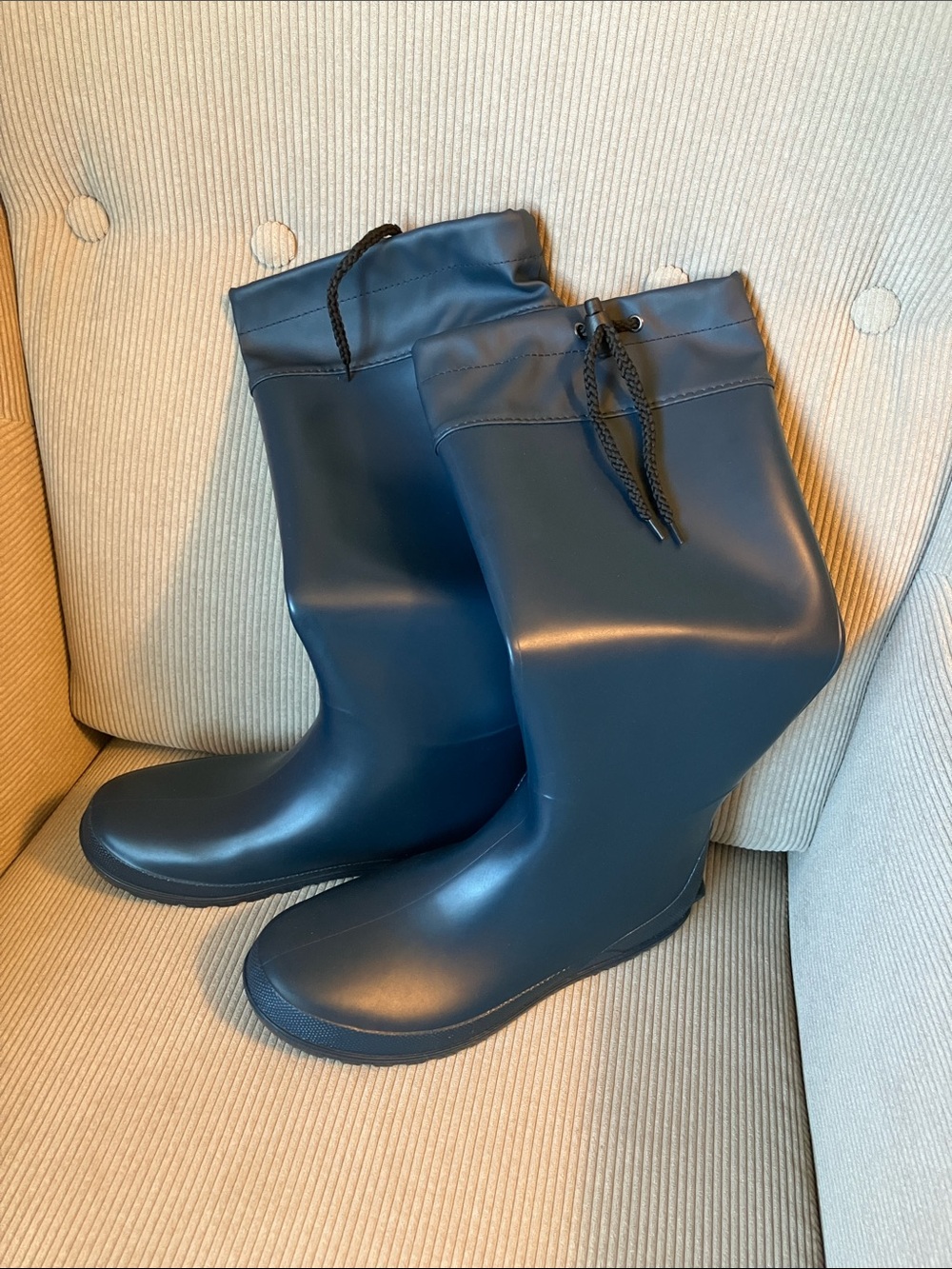 Asgard Packable Tall Rain Boots Navy Blue Size 38